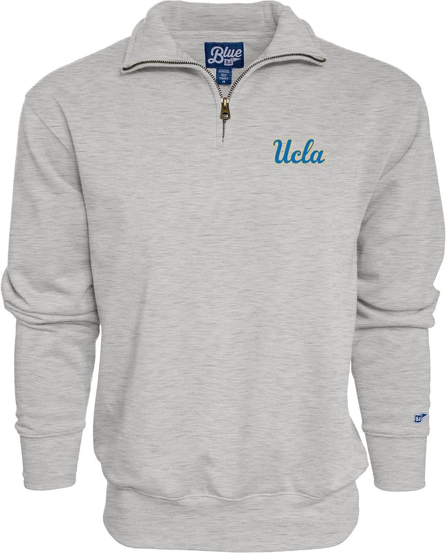 Blue 84 NCAA mens Quarter Zip Sweatshirt Icon (X-Large, Grey)