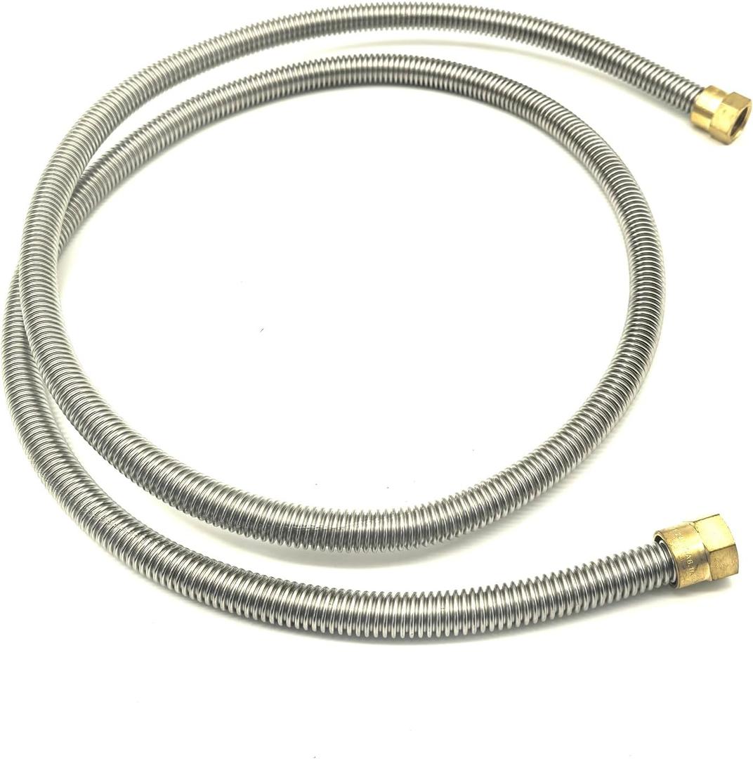60 Inch Stainless Steel Bellow Propane Fireplace Extension Connection with 3/8" Female Flare Nuts, More Durable than Black Rubber Hose (60" - 5 FT) 60 Inch Stainless Steel Bellow Propane Fireplace Extension Connection with 3/8" Female Flare Nuts, More Durable than Black Rubber Hose (60" - 5 FT)