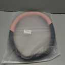 INEBIZ Universal Car Steering Wheel Cover Microfiber Leather Viscose Multi-Element Stitching (Black&Pink, D)