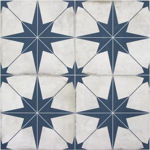 The Tiles Plaza Encaustic Peel and Stick Backsplash, Blue Star Patterned Vintage Stick on Tiles, Stone Composite Self-Adhesive Wall Tile Sticker for Kitchen Bathroom Fireplace Stairs, 10 Sheets