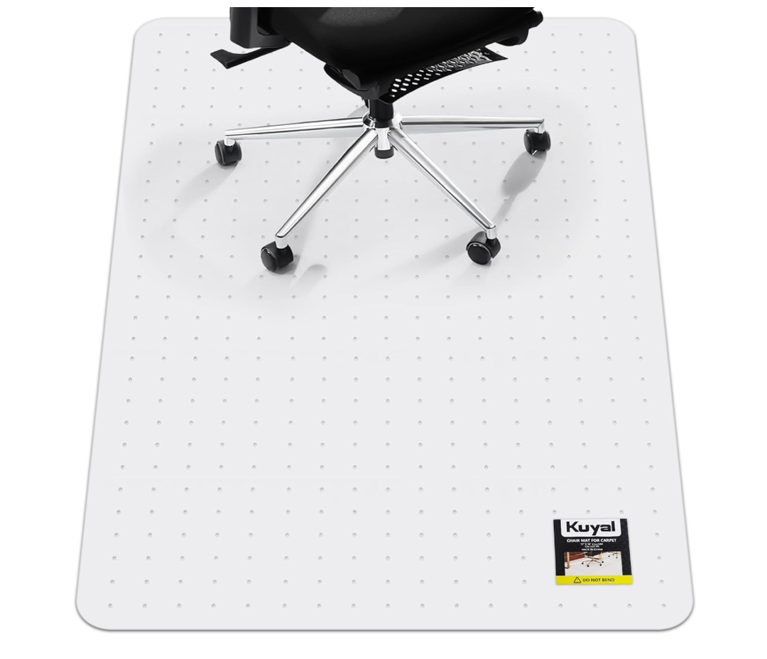 Kuyal Office Chair Mat for Carpet, Clear Heavy Duty Computer Chair Mat,