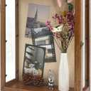 13x16x6 Extra Deep Shadow Box with 3 Removable Panels,Carbonized | Wood Display Case for Wall Mounted or Tabletop, Rectangle Shadow Box for Wedding,Pet Memorial,Minifigure,Baby Keepsakes