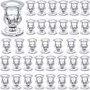 36 Pcs Clear Glass Candlestick Holders Taper Candle Holder Bulk 2.5 Inch Candle Stick Holder for Table Centerpiece Mantel Wedding Housewarming Gift Rustic Vintage Valentines Dinning Decoration (Clear)
