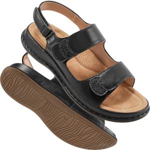 Women Flat Sandals Dreesy: Comfortable Summer Sandals for Women 2025 - Ladies Indoor Outdoor Casual Shoes for Walking (Black)