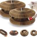 Kitty Kurlz Magic Twist Cat Toy, Collapsible & Double-Sided Infinity Design Kitten Scratching Pad, Eco-Friendly Cardboard, Long-Lasting Interactive Play Toy for Indoor Kittens, 2 Pack (Light Auburn)