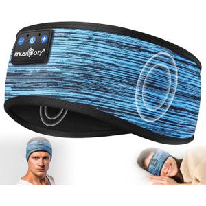 MUSICOZY Sleep Headphones Bluetooth 5.4 Headband, Wireless Music Sleeping Mask Headphones Earbuds Earphones Sweatproof for Women Mom Sports Workout Running Jogging Yoga Cool Gadgets Unique Gifts