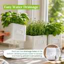 volila Herb Planter Indoor - Set of 3 Warmstone Indoor Herb Garden Pots for Plants with Leather Handled Tray - Window Sill Plant Shelf - Herb Pots with Drainage Holes and Labels