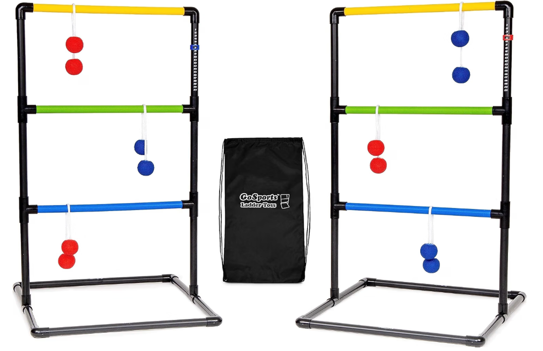 GoSports Ladder Toss Indoor & Outdoor Game Set with 6 Soft Rubber Bolo Balls and Travel Carrying Case - Choose Pro or Classic
