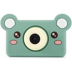 kiimento Kids Digital Camera & Video Camcorder, Soft BPA-Free Silicone Casing, 32GB Memory Card - Model C - Mikayo The Bear