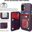 GUERNICA for iPhone 16 Wallet Case with RFID Blocking Card Holder for Women Men, Kickstand Shockproof Phone Case for iPhone 16(6.1"),Dark Purple