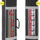 ProPik Holiday Wrapping Paper Storage Organizer Bag with Pocket and Handles Including Hanging Loop Heavy Duty Material with Clear Window 47 X 10 X 10 Inch Fits 40 Inch Long Rolls (Black, 1 Count)