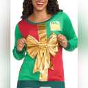 Tipsy Elves Unisex Green Red Ugly Christmas Present Sweater Holiday - Size  L