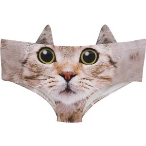 Ababalaya Womens Underwear Funny Panties For women, Gift Ideas For Her, Valentines Gifts (Medium, Kitty)