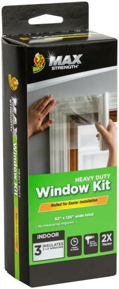 Duck Brand Max Strength Heavy Duty Window Kit: 62 in. x 126 in. (Clear) / 3 Pieces Max-Strength
