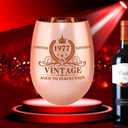 WOSIWULA 49th Birthday Wine Glass, 1977 Vintage 49th Birthday Gifts for Women, Her, Wife, Mom, Aunt, Sister, Friends, Ladies, Female, 49 Year Old Birthday Glass Cup Gifts Present Decorations