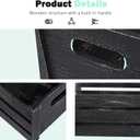 Storage Crates 3 Pack Wooden Nesting Crates with Handles,Rustic Storage Container Boxes,Farmhouse Decorative Baskets for Storage,Display,Decor,Black