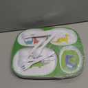 Set of 4 Divided Melamine Dinner Plates for Boys, Shatterproof Kids Dinnerware with Fun Themes (Firefighter, Dinosaur, Construction, Sea Animal), Perfect for Picky Eaters, Toddler Essentials