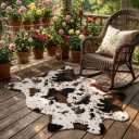 MustMat Cow Print Rug,Faux Cowhide Area Rug for Bedroom,Nursery,Living Room,Western Party Decorations 2'6''3'7''