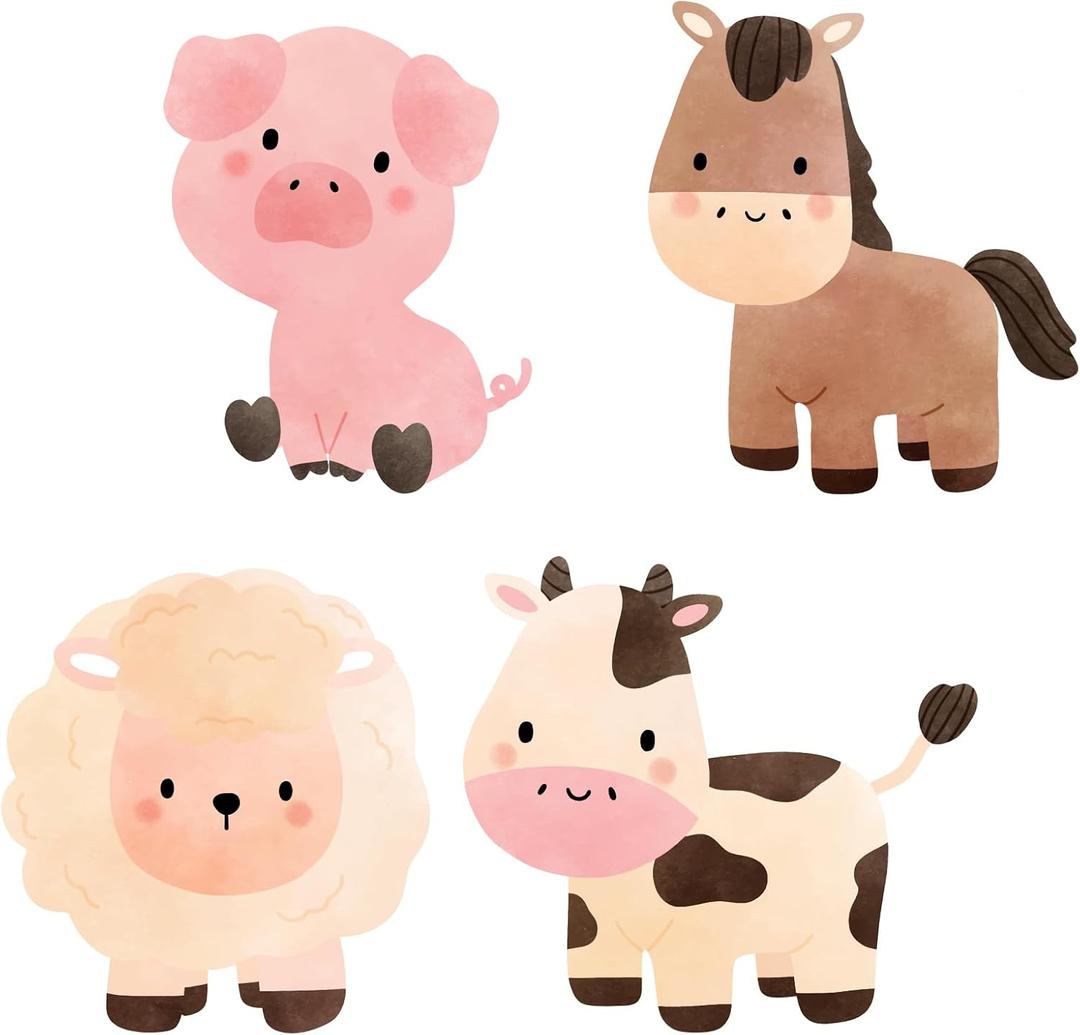 Honoson 4 Pcs Large 24" x 32" Farm Animal Cardboard Cutouts Party Decor