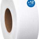 Scott Professional High-Capacity Jumbo Roll Toilet Paper, Bulk (07805), 2-Ply, Septic Safe, White, Non-Perforated (12 Rolls at 1,000' Each, 12,000'/Case)