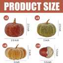 Glitter Mini Pumpkin Decor Indoor 22PCS Halloween Pumpkins for Fall Decorations for Home Fall Centerpieces for Tables Outdoor Harvest Thanksgiving Party/Acorns Autumn Fillers Decor (20 Pcs Green Yellow Orange Pinecones Set)