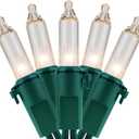 YULETIME 200 Clear Christmas Lights, Pack of 2 Sets 33 Feet 100 Count UL Certified Incandescent String Lights (Clear - Green Wire)