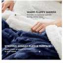 Bedsure Sherpa Blanket Queen Size for Bed - Super Soft, Cozy Fleece Thick Warm Blanket for Winter, GentleSoft Home Room Decor, Navy Blue, 90x90 Inches