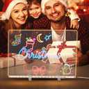 LED Note Board with 7 Colors Pen, 11.8" * 8" Acrylic Dry Erase Board with Light, 2026 LED Drawing Board with Adjustable Stand, Memo Message Dry Erase for Kids, Classroom, Home Decor, Office, Gifts