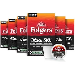 Folgers Black Silk Dark Roast Coffee, 72 Keurig K-Cup Pods, BB Nov/21/2025