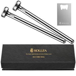 Kollea Beer Gifts for Men Dad, 2 x Beer Chiller Sticks & Bottles Operer, Beverage Cooler, Cool Christmas Birthday Gift Idea for Brother, Whiskey Lover, Bar Accessories, Bartender Kit, Men Cave Decor