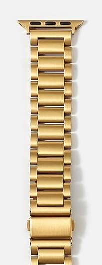 Watch Band, Stainless Steel Metal Chain, Smart-Watch Link Bracelet Strap, Wrist-Band for i-Watch Series 9 8 7 6 5 4 3 2 1 SE, 45mm 44mm 42mm, Gold