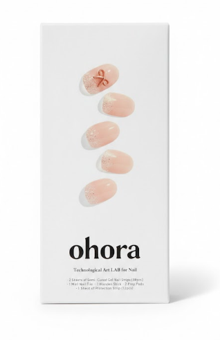 ohora Semi Cured Gel Nail Strips (N Ash Pink) - Pink, Solid, Works with Any UV/LED Lamps, Salon-Quality, Long Lasting, Easy to Apply & Remove - Includes 2 Prep Pads, Nail File & Wooden Stick