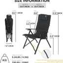 Aluminum Reclining Camping Chair, Heavy Duty Folding Lawn Chairs with 4-Stage Adjustable High Back for Adults, Compact Foldable Outdoor Patio Reclining Chair (Black, 1 Pack)