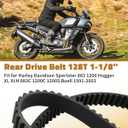 Rear Drive Belt 128T 1-1/8" Fit for Harley Davidson Sportster 883 1200 Fit for Buell M2 X1 S1 S2, Replace 40022-91 58-420 1204-0042 62-0945