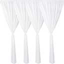 SmoothNovelty 4 Pcs Tent Leg Drapes Accessories for Patio 8x6ft Wedding Draping Curtains Sticky Tab Canopy Leg Drape for Weddings, Big Events or Catered Affairs