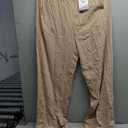 Cotton Linen Pants Women Wide Leg Palazzo Pants Beach Vacation Outfits Summer 2026 Flowy Clothes Trousers with Pockets, Medium Khaki