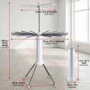 Clothes Drying Rack Foldable with Rolling Wheels, Portable Laundry Drying Rack with 16 Aluminum Arms, Stable 4-Leg Base, 360° Rotating Design for Indoor Outdoor (Double-tier without shoe rack)