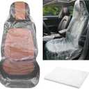 100Pcs Disposable Car Seat Covers, Waterproof Plastic Universal Seat Covers for Airplane Cars, Salon Chairs, Restaurant Seats, Bus Seats & More