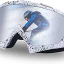 OTG Ski Goggles Over Glasses,Snow/Snowboard Goggles for Men, Women UV Protection Foam Anti-Scratch Dustproof Winter (Silver Lenses)