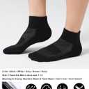 CS CELERSPORT 6 Pack Men's Ankle Socks with Cushion, Sport Athletic Running Socks (Black, XL)