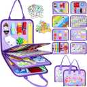 Esjay Toddler Busy Board Montessori Toys for Girls, Sensory Book Educational Activities Learning Fine Motor Skills, Birthday Gifts for Girls Toddlers, Travel Toys for Airplane Car, Purple Merpeople