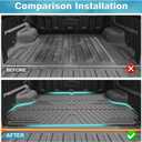 Mixsuper Truck Bed Mat for Ford Ranger SuperCrew 2019-2023, Only Fit 5ft Bed, All Weather Truck Bed Liner Rugged TPE Durable Odorless Black