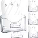 Memorywuu 4 Sets Acrylic Brochure and Business Card Holder 8.5 x 11'' Clear Brochure Display Stand with Removable Business Card Holder Plastic Flyer Stand for Magazine Pamphlet Booklet Journal