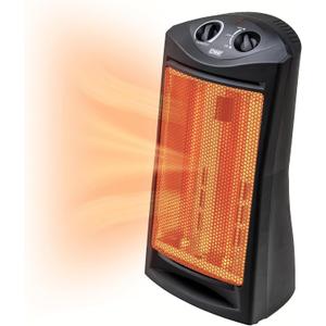 EZ-HEAT 1,500-Watt Radiant Quartz Tower Space Heater with Dual Heating Settings, Adjustable Thermostat, Overheat Protection, Safety Tip Over Switch, MG-QGW15-607