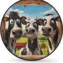 Spare Tire Cover for RV Trailer, Funny Cows Waterproof Sun Leather Wheel Cover, Camper Spare Tire Covers Fit for Jeep Travel Trailer SUV Truck Accessories (15 in for Diameter 27 - 29),B-270