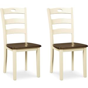 Signature Design by Ashley Woodanville Dining-Chairs, Cream & Brown
