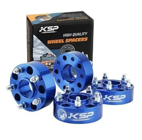 KSP 5x5 Wheel Spacers for JK XK WJ WK,2"(50mm) 5x127 Spacers with 1/220 Studs 71.5mm Bore, Hub Centric Kit for 19992010 Grand Cherokee, 20052010 Commander, 20072018 Wrangler, 4Pcs Blue