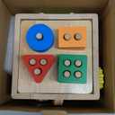 Wooden Activity Cube | Montessori Toys for 1 2 3 Year Old Toddlers | One Year Old 1st 2st First Birthday Gift | Educational Toys for 12+ Months Baby Boys Girls | Bonus Sorting & Stacking Game (Blue)