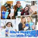 Yoiemivy 24 Pack Winter Plastic Cups Bulk 24 oz Reusable Snowflake Tumbler with Lids and Straws Holiday Party Christmas Drinking Cups for Holiday Party Favors Supplies