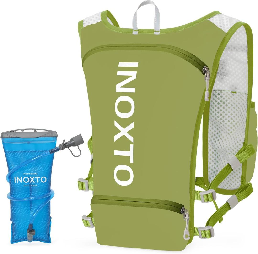 INOXTO Running Hydration Vest Backpack,Lightweight Insulated Pack with 1.5L Water Bladder Bag Daypack for Hiking Trail Running Cycling Race Marathon for Women Men